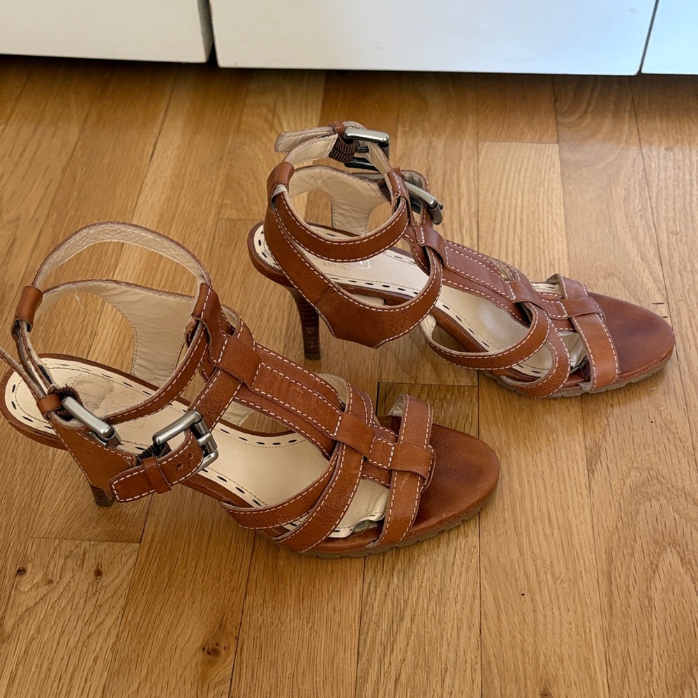 Coach Tan Leather Strappy Sandals - Picture 2 of 5
